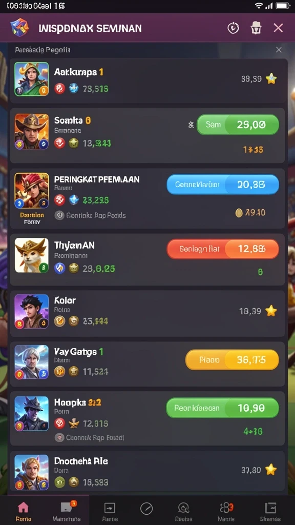 Tangkapan layar menunjukkan leaderboard dengan pemain teratas.