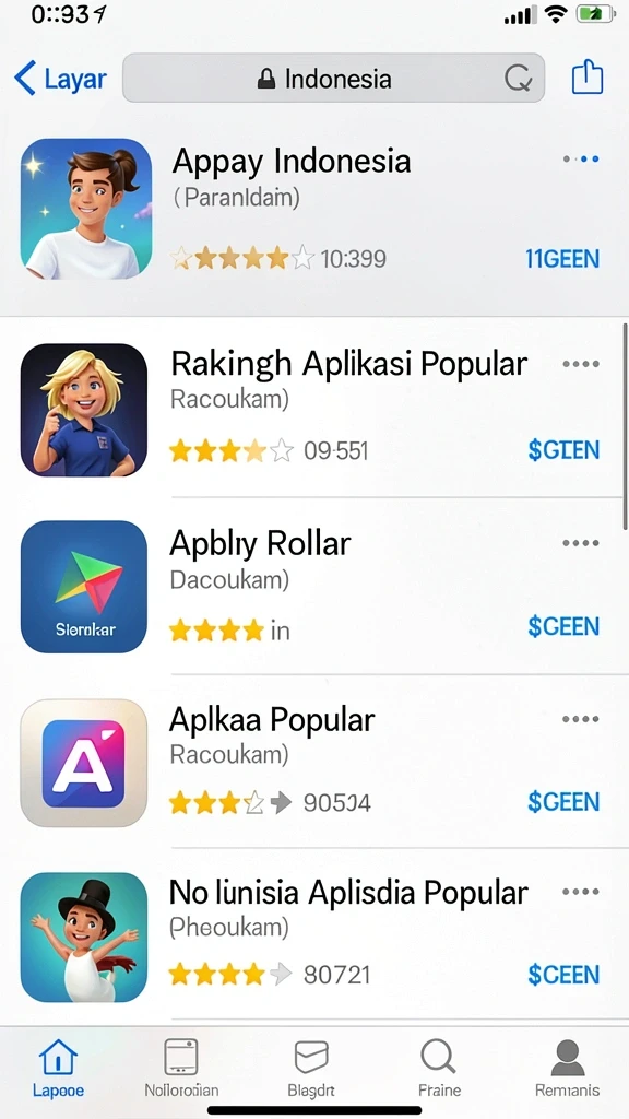 Tampilan karakter yang menarik dan berwarna.