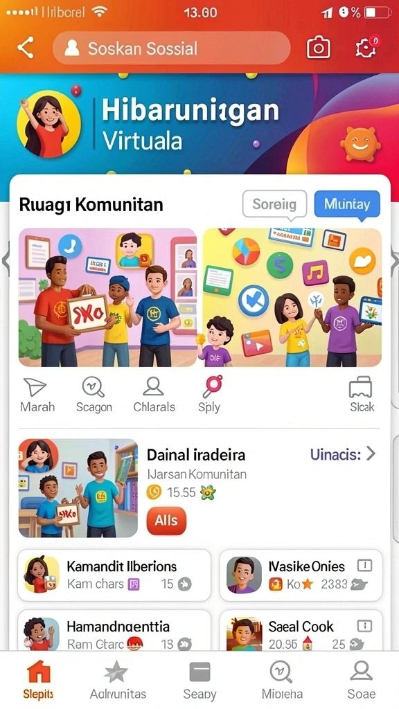 Fitur komunitas yang memungkinkan interaksi antar pemain.