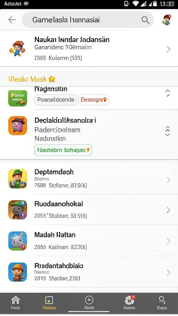Tampilan karakter dan item yang kaya warna.