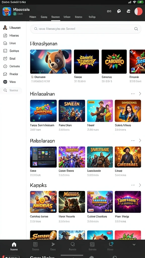 Screenshot memperlihatkan variasi tema slot yang tersedia.