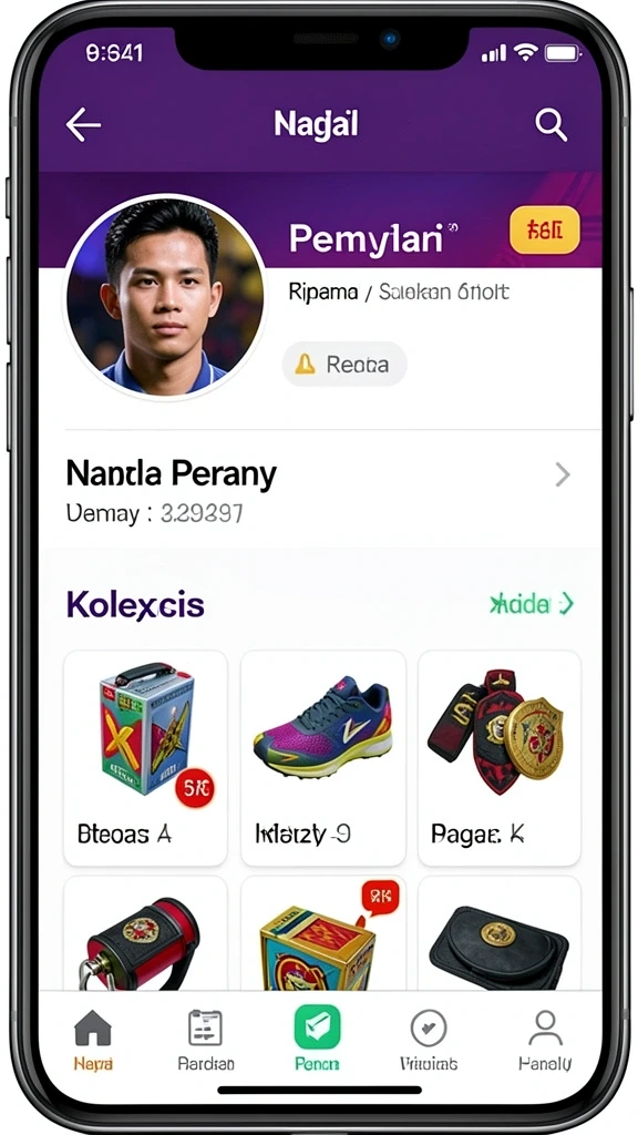Tampilan karakter yang dapat dikustomisasi.
